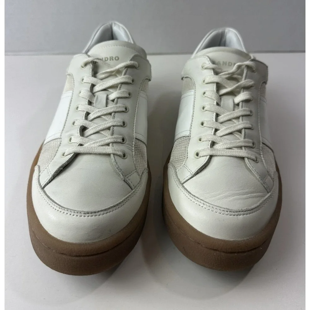 Sandro Mesh and Leather Sneakers Men's Size 43 US 10 - 10.5 Low Top Lace Shoes - Picture 7 of 16